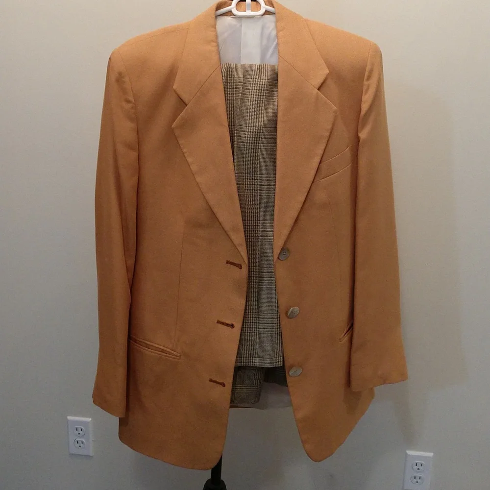 Women's Mark Shale Blazer and Pant Set Size 8‎ Gold and Plaid